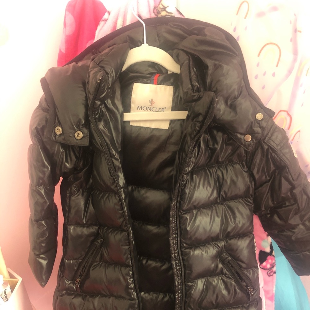 Little Girls Black Moncler Long Puffer Coat